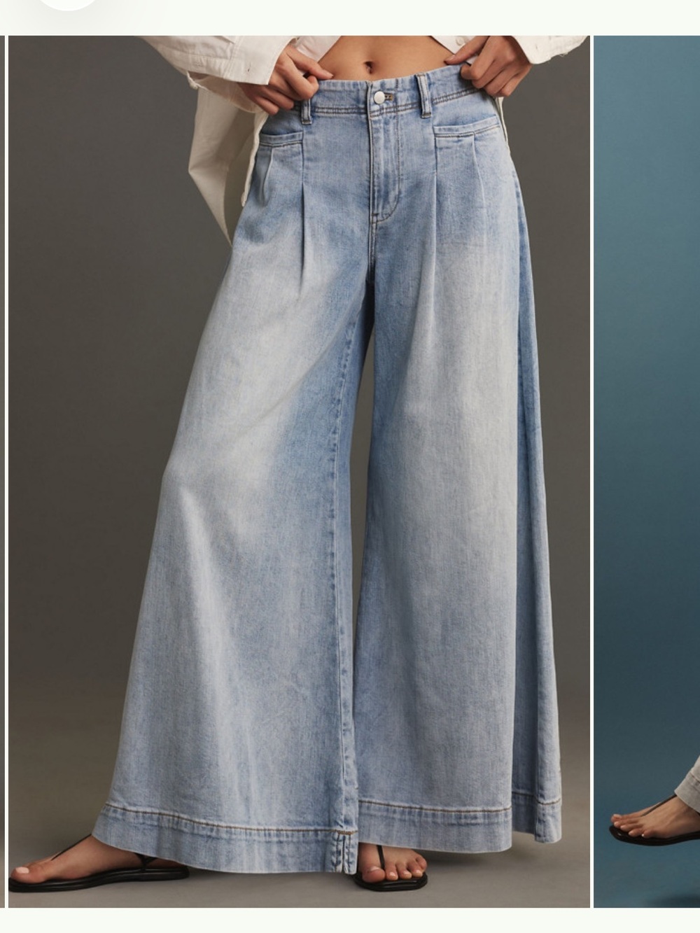 Pilcro Light Wash Wide Leg Jeans